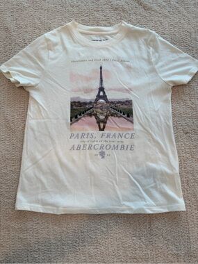 Abercrombie & Fitch White Paris Eiffel Graphic Tee
